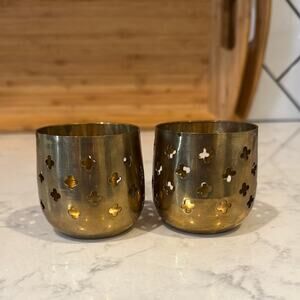 Vintage The Connoisseur Collection Distinctive Brassware 2 PC Perforated Votives